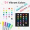 Ohuhu Acrylic Paint Markers Dual Tips: 24 Colors Brush & Bullet Automatic Ink Control Acrylic Markers High Opacity Paint Pens Waterproof for Rock Painting 3D Prints Egg Wood DIY Craft - Waimoku